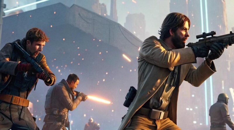Imagem de personagens do Free Fire em ação com iluminação dramática