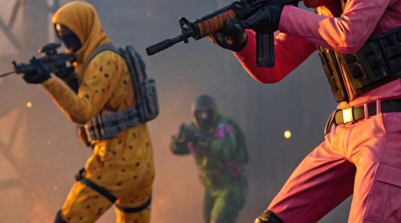 Personagens do Free Fire com skins raras em ambiente de combate