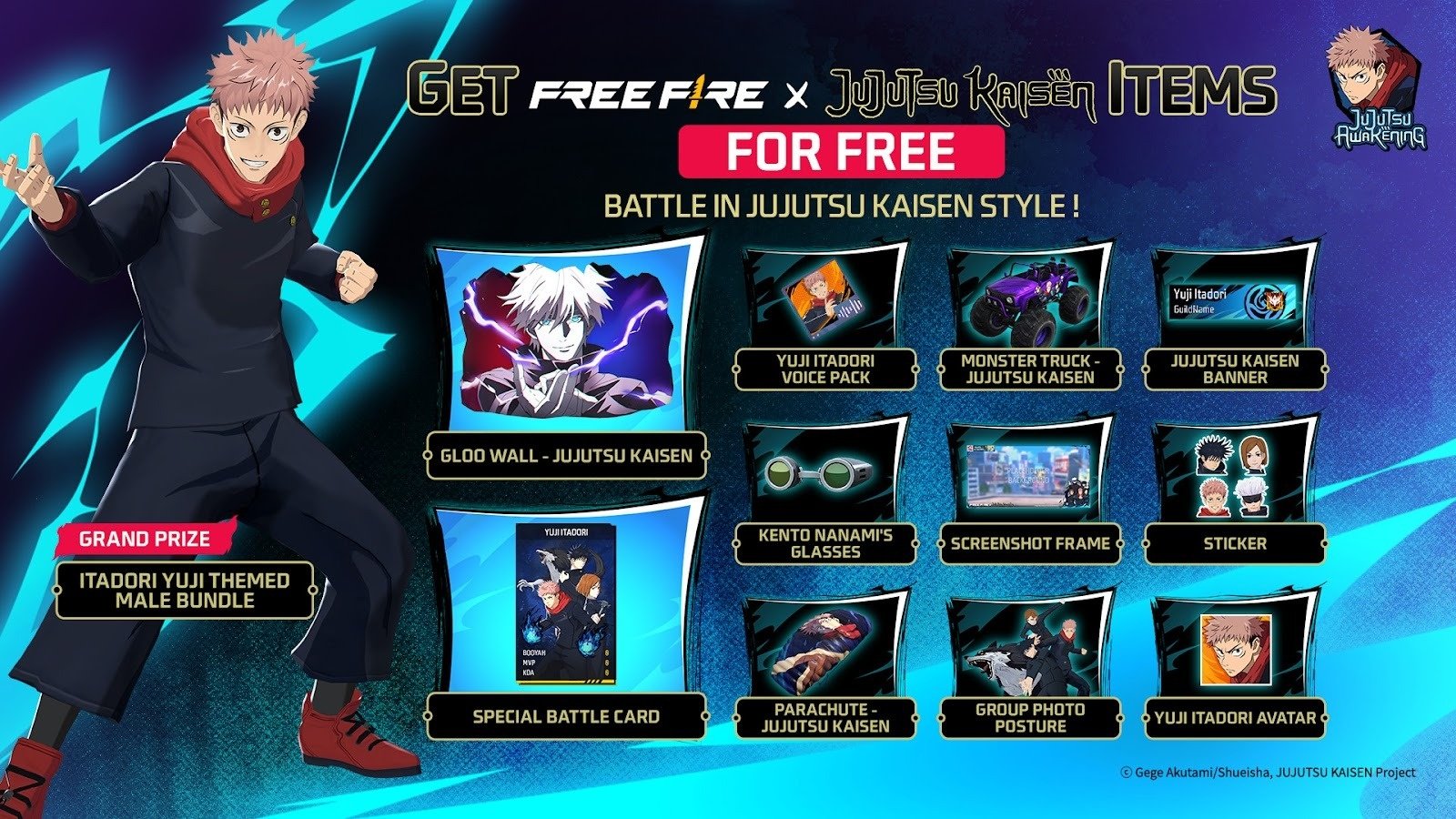 Atualização Épica Free Fire x Jujutsu Kaisen!